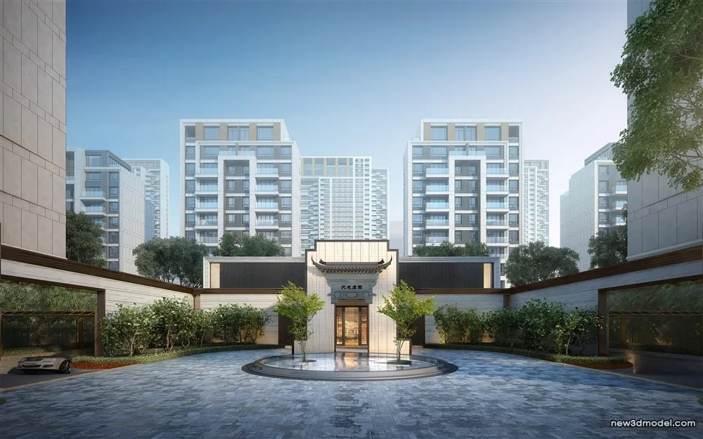 3D Models of Commercial Building – Exterior 3D Scenes – 251 – VRAY