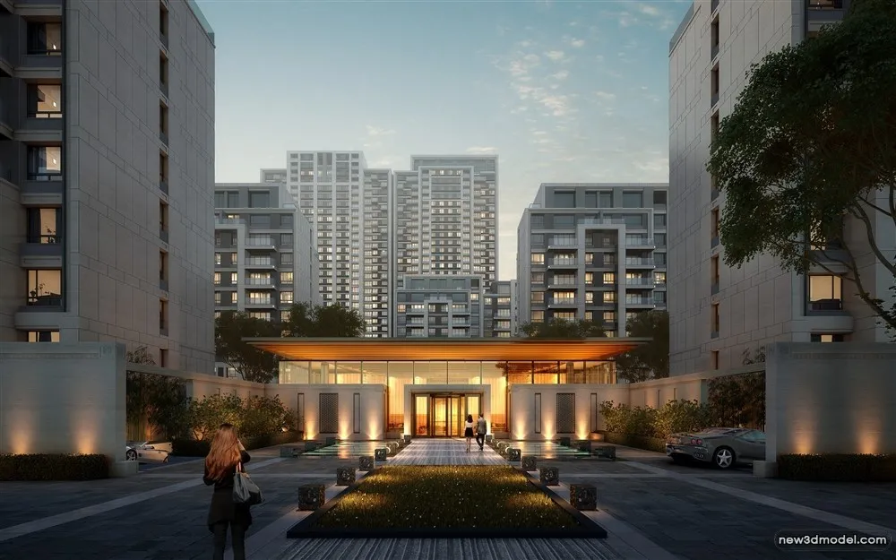 3D Models of Commercial Building – Exterior 3D Scenes – 252 – VRAY