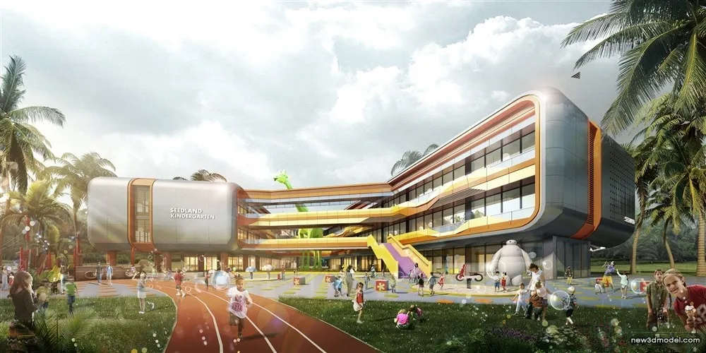 3D Models of Commercial Building – Exterior 3D Scenes – 254 – VRAY