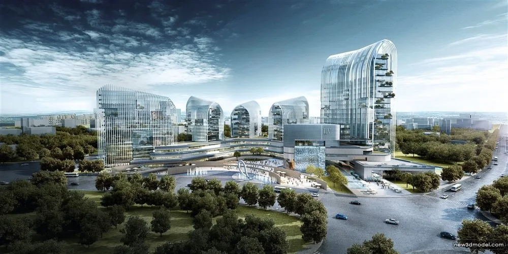 3D Models of Commercial Building – Exterior 3D Scenes – 257 – VRAY