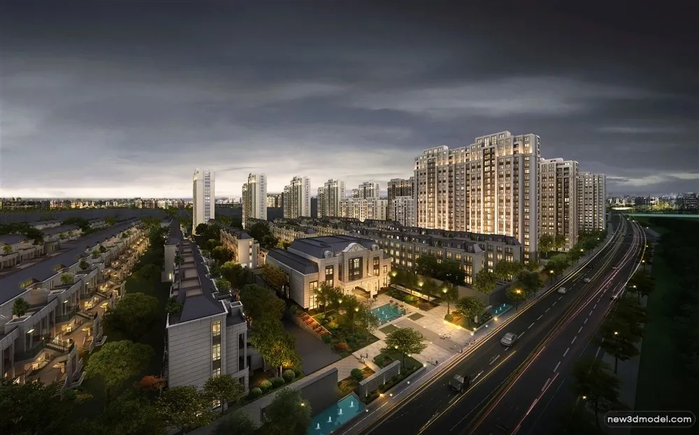 3D Models of Commercial Building – Exterior 3D Scenes – 259 – VRAY