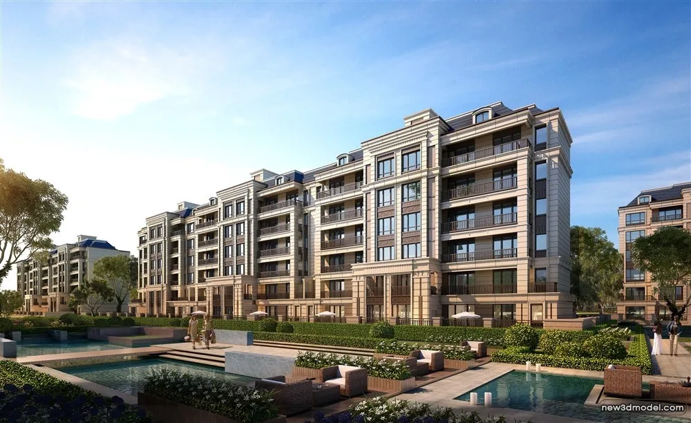 3D Models of Commercial Building – Exterior 3D Scenes – 260 – VRAY