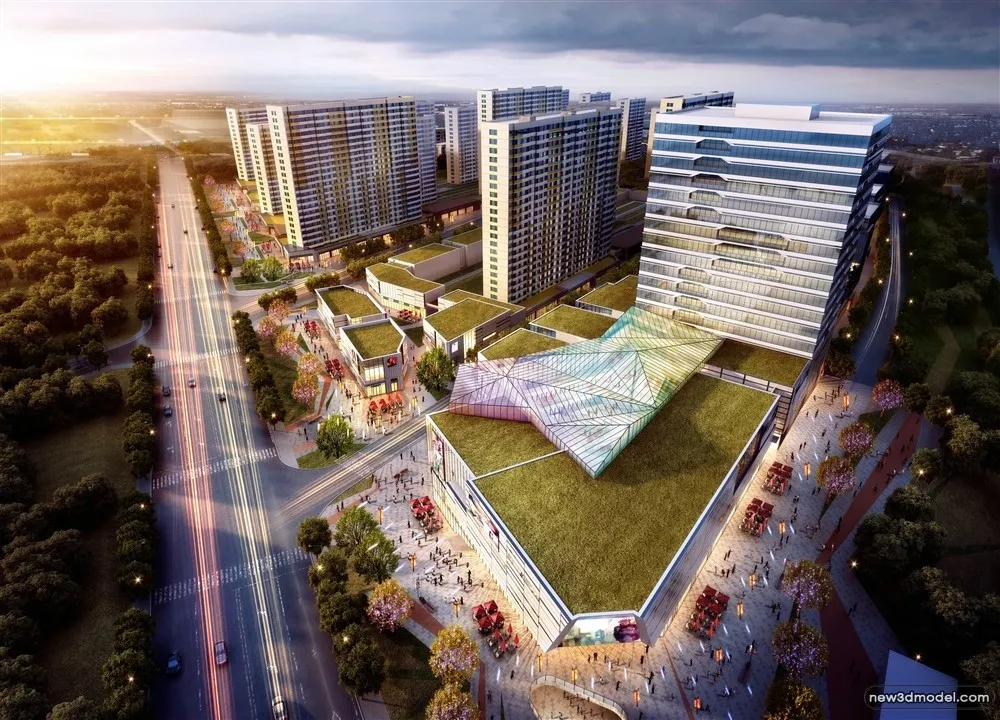 3D Models of Commercial Building – Exterior 3D Scenes – 261 – VRAY