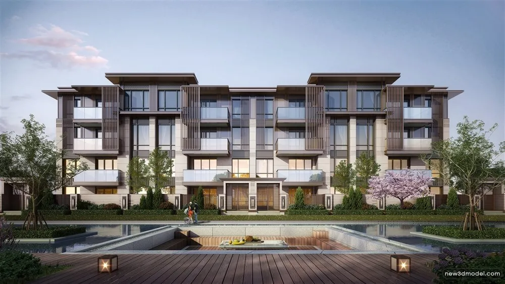 3D Models of Commercial Building – Exterior 3D Scenes – 263 – VRAY