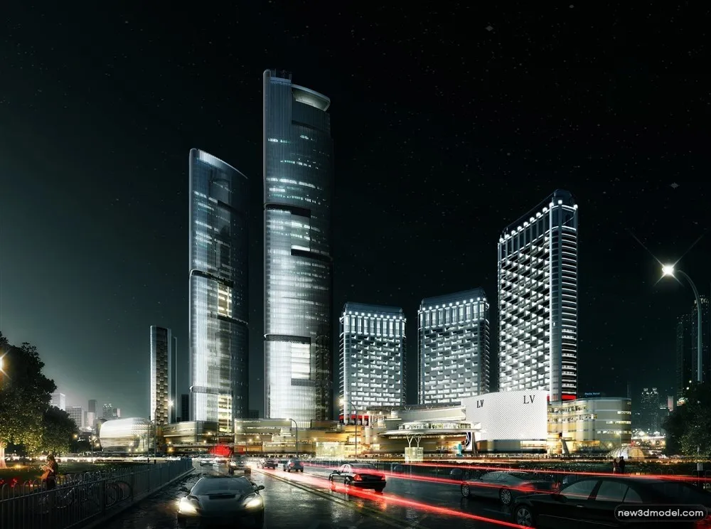 3D Models of Commercial Building – Exterior 3D Scenes – 264 – VRAY