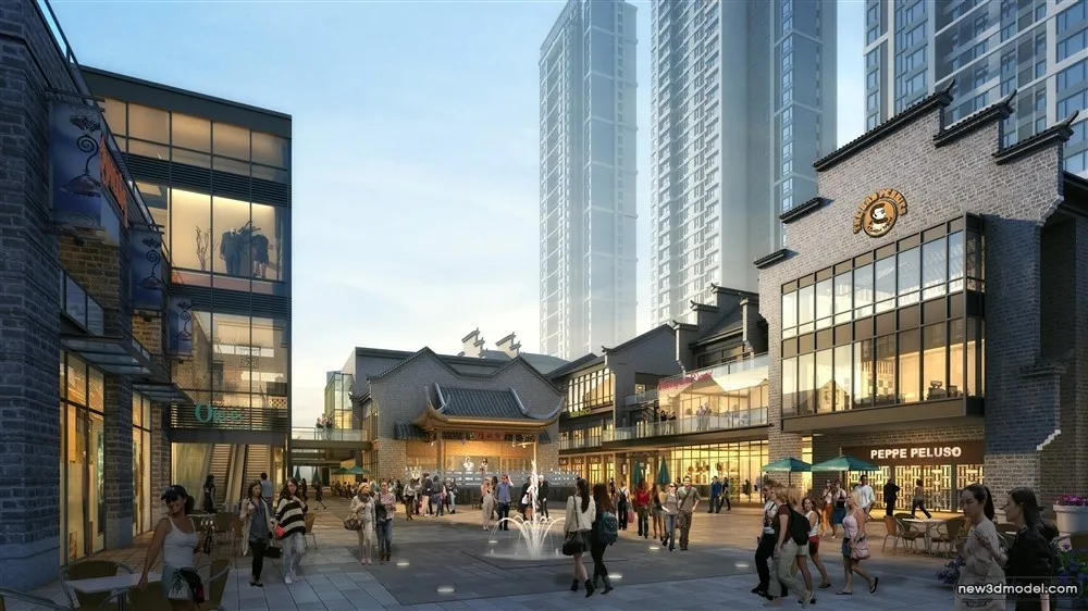 3D Models of Commercial Building – Exterior 3D Scenes – 271 – VRAY