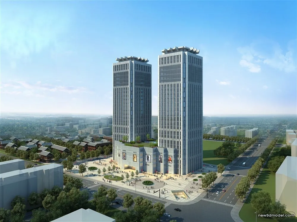 3D Models of Commercial Building – Exterior 3D Scenes – 279 – VRAY