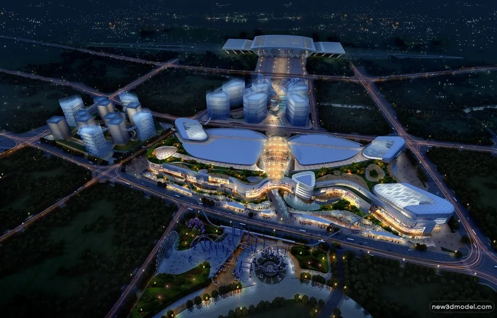 3D Models of Commercial Building – Exterior 3D Scenes – 325 – VRAY