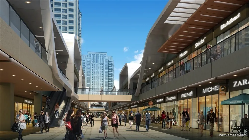 3D Models of Commercial Building – Exterior 3D Scenes – 328 – VRAY