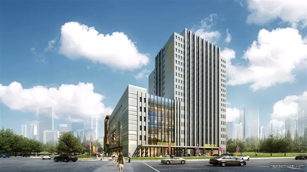 3D Models of Commercial Building – Exterior 3D Scenes – 332 – VRAY