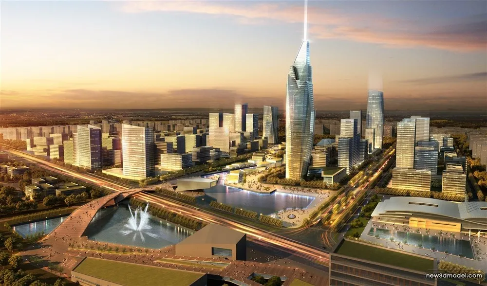 3D Models of Commercial Building – Exterior 3D Scenes – 334 – VRAY