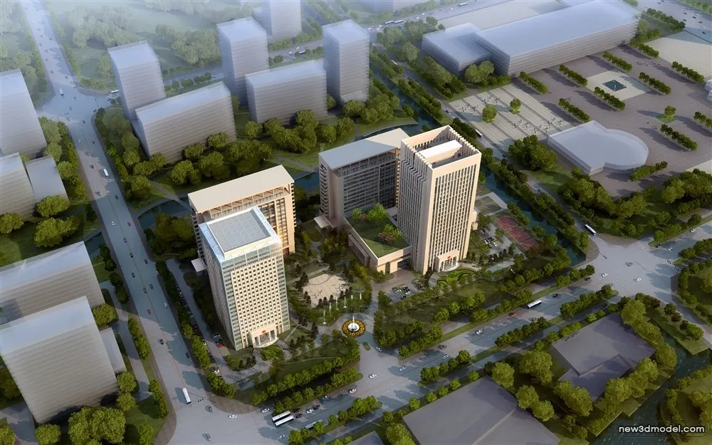 3D Models of Commercial Building – Exterior 3D Scenes – 335 – VRAY