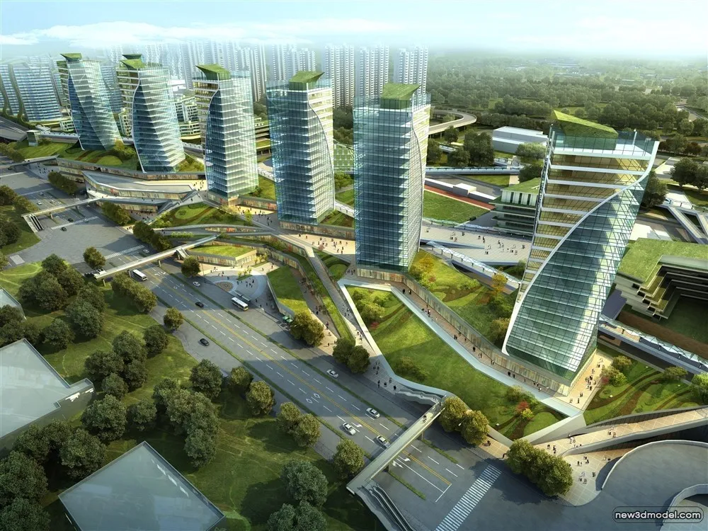 3D Models of Commercial Building – Exterior 3D Scenes – 340 – VRAY