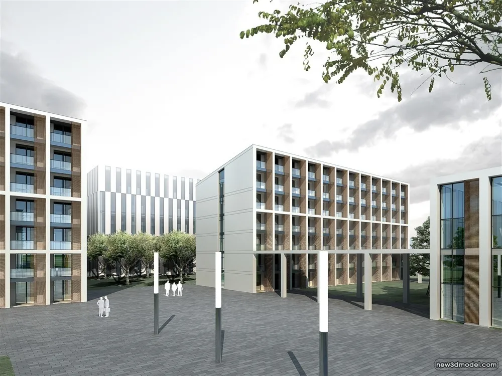 3D Models of Commercial Building – Exterior 3D Scenes – 341 – VRAY