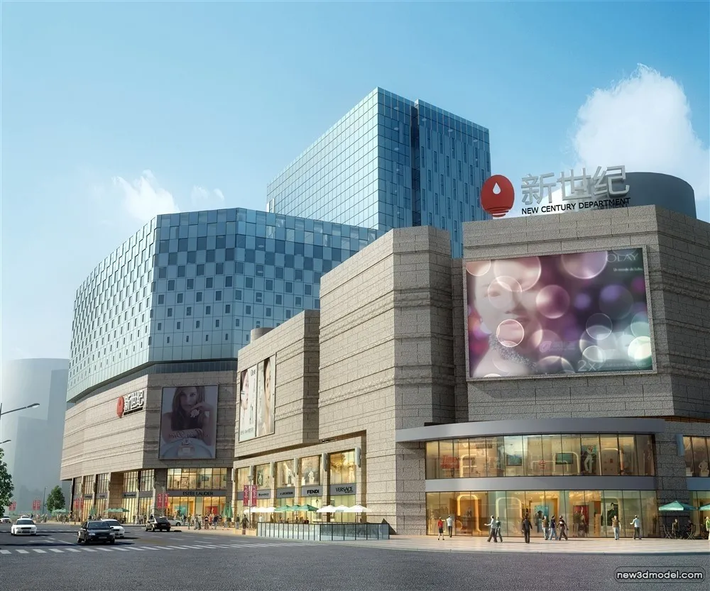 3D Models of Commercial Building – Exterior 3D Scenes – 342 – VRAY