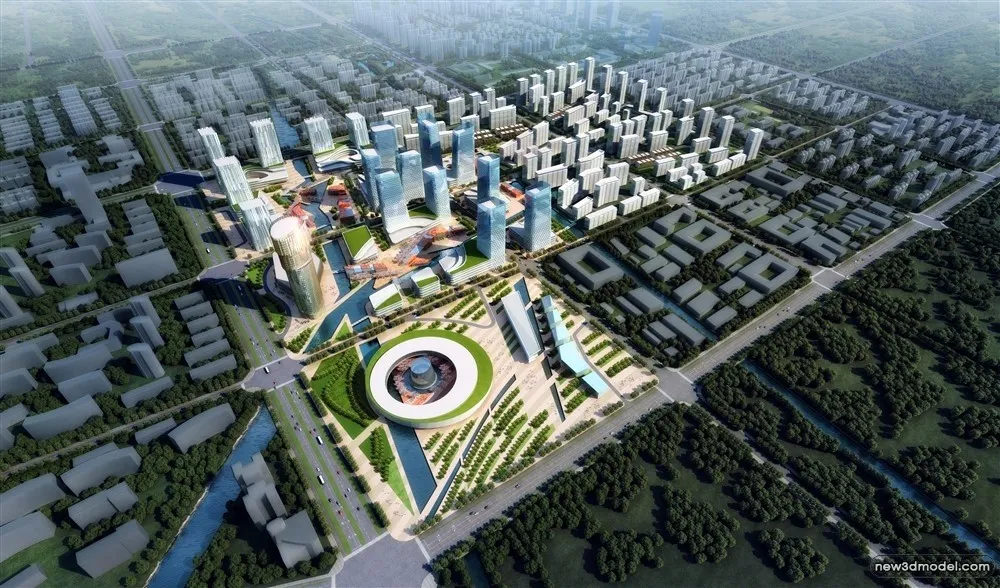 3D Models of Commercial Building – Exterior 3D Scenes – 343 – VRAY