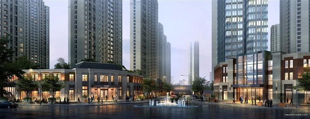 3D Models of Commercial Building – Exterior 3D Scenes – 346 – VRAY