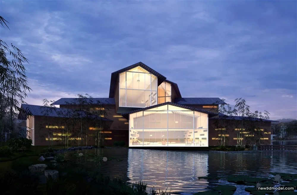 3D Models of Commercial Building – Exterior 3D Scenes – 349 – VRAY