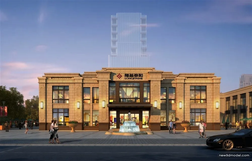 3D Models of Commercial Building – Exterior 3D Scenes – 350 – VRAY