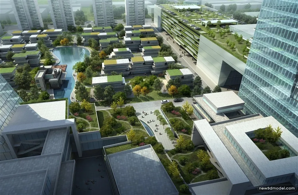 3D Models of Commercial Building – Exterior 3D Scenes – 351 – VRAY