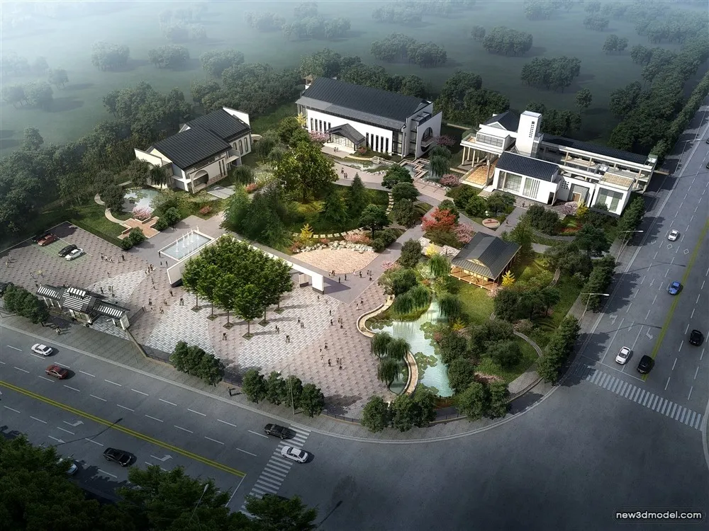 3D Models of Commercial Building – Exterior 3D Scenes – 352 – VRAY