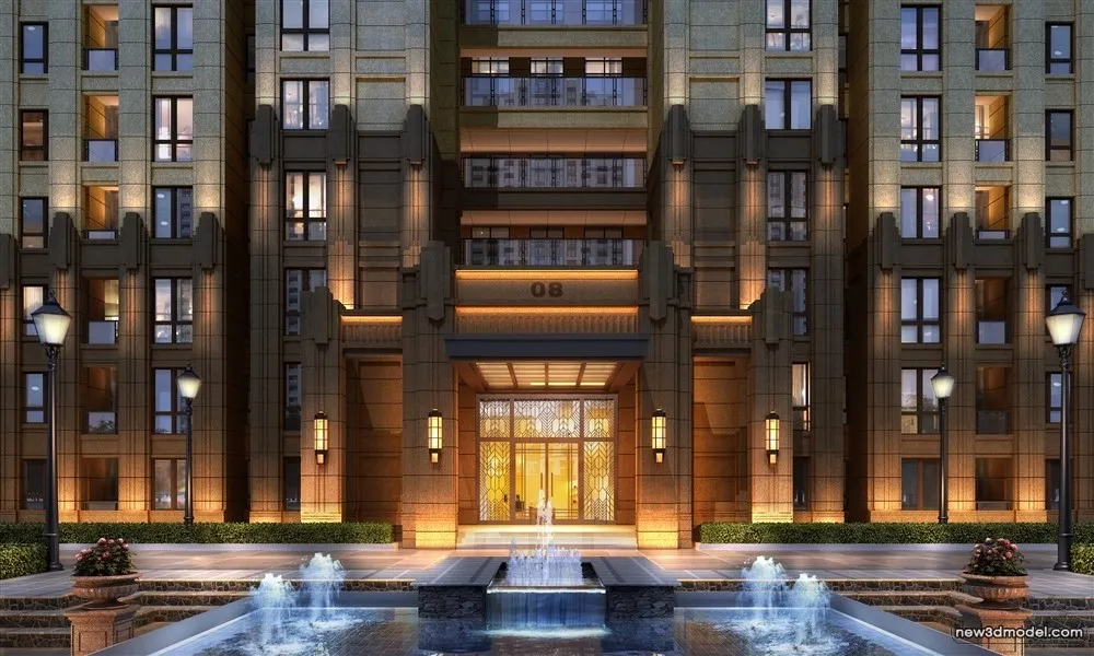 3D Models of Commercial Building – Exterior 3D Scenes – 355 – VRAY