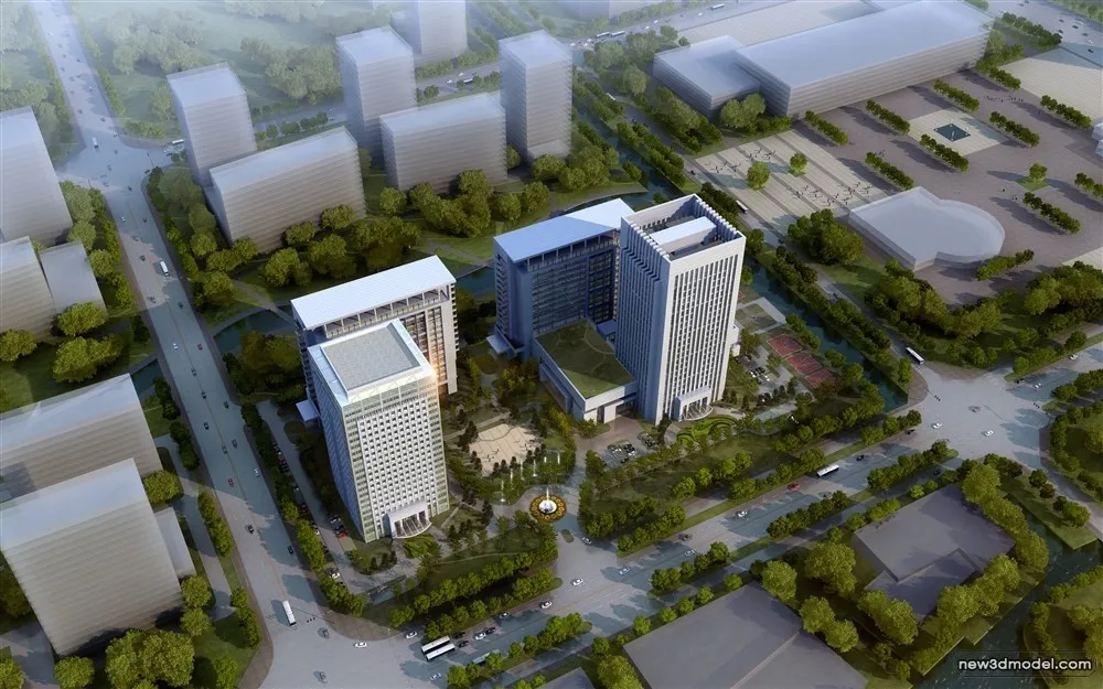 3D Models of Commercial Building – Exterior 3D Scenes – 360 – VRAY