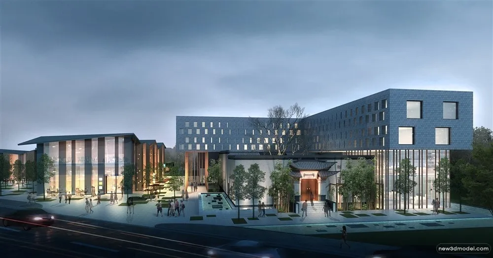 3D Models of Commercial Building – Exterior 3D Scenes – 362 – VRAY