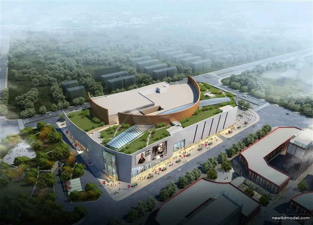 3D Models of Commercial Building – Exterior 3D Scenes – 363 – VRAY