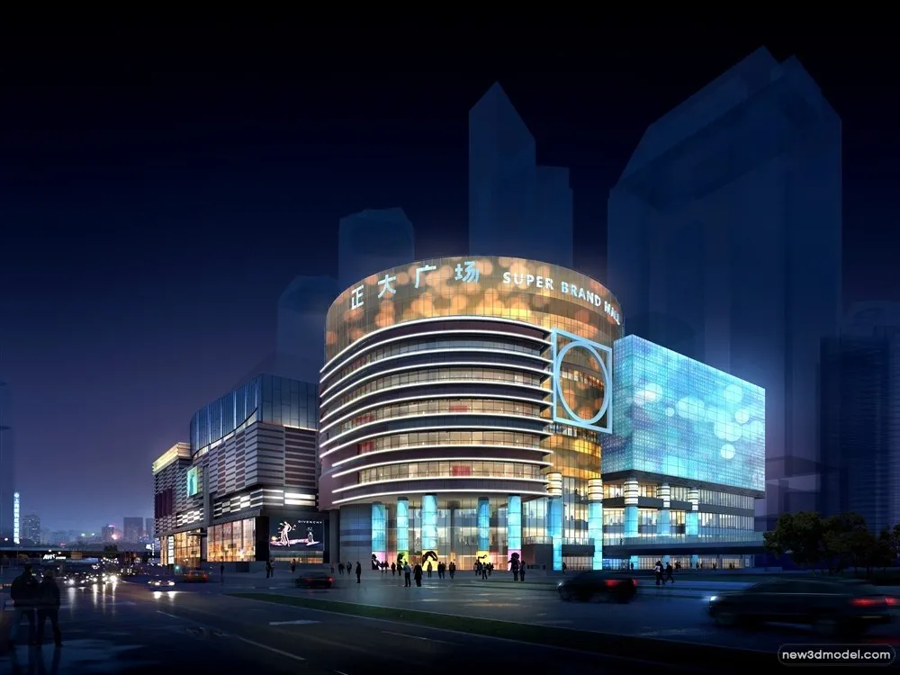 3D Models of Commercial Building – Exterior 3D Scenes – 364 – VRAY