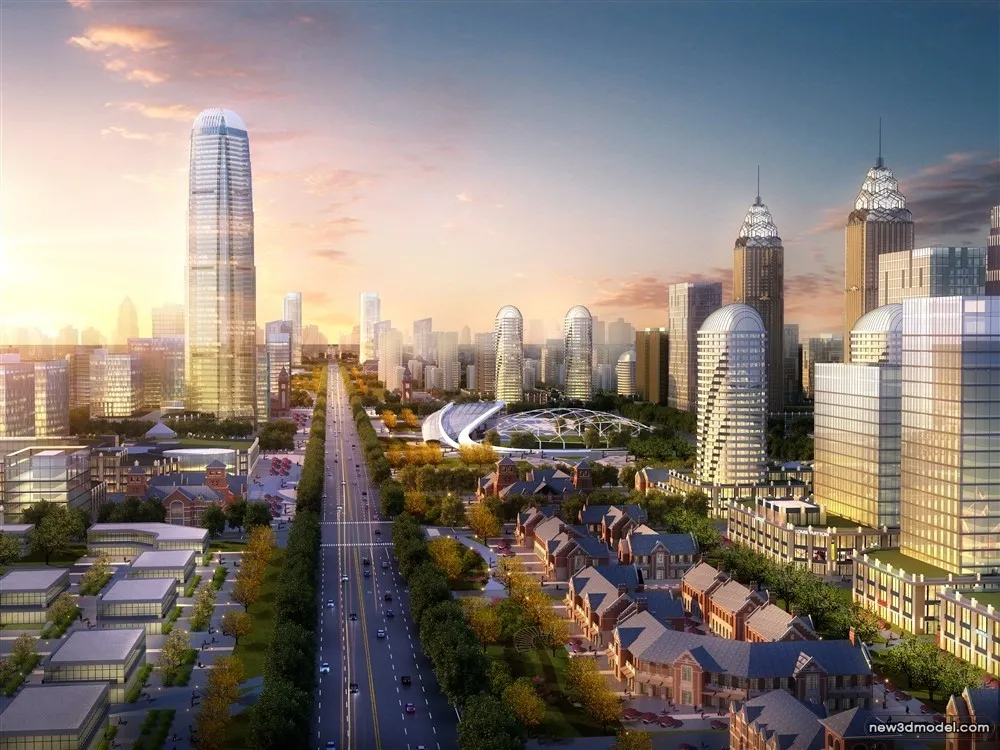 3D Models of Commercial Building – Exterior 3D Scenes – 365 – VRAY