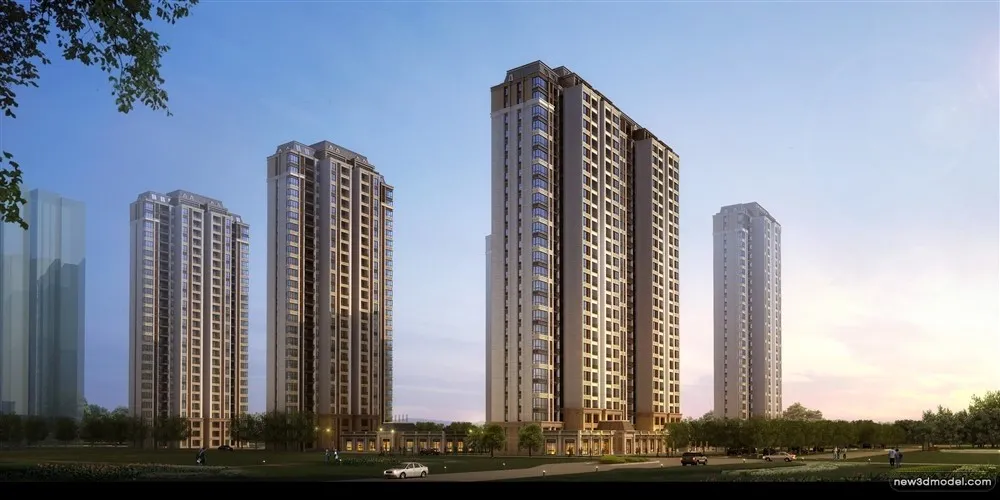 3D Models of Commercial Building – Exterior 3D Scenes – 367 – VRAY