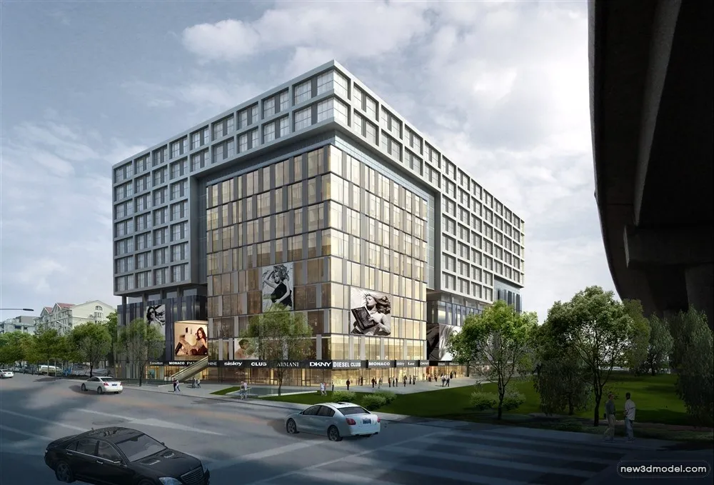 3D Models of Commercial Building – Exterior 3D Scenes – 368 – VRAY