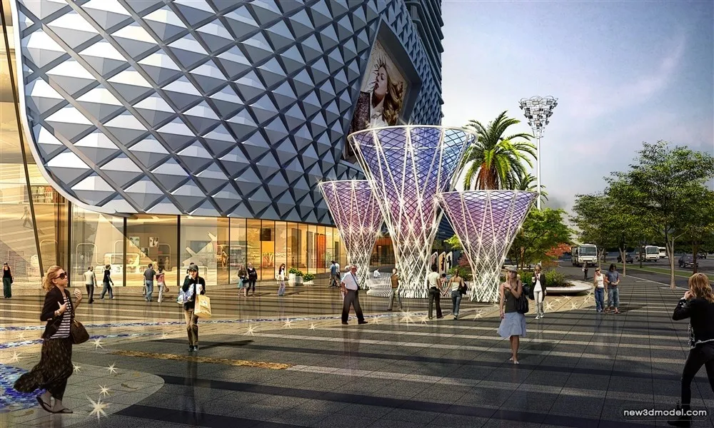 3D Models of Commercial Building – Exterior 3D Scenes – 370 – VRAY