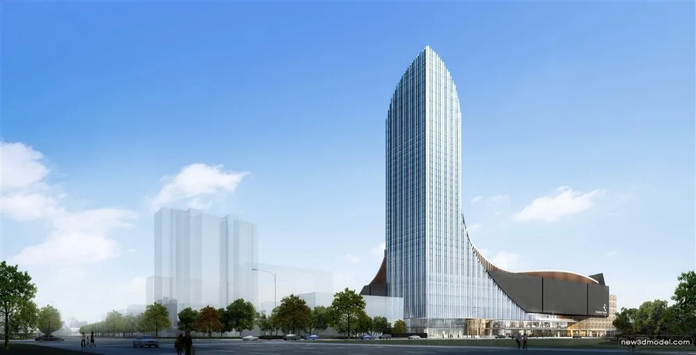 3D Models of Commercial Building – Exterior 3D Scenes – 372 – VRAY