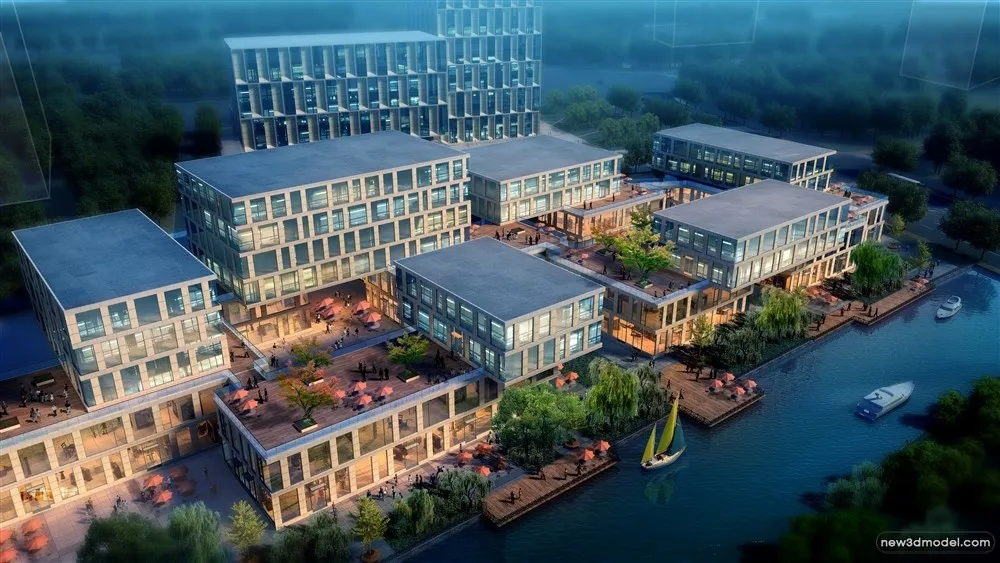 3D Models of Commercial Building – Exterior 3D Scenes – 377 – VRAY