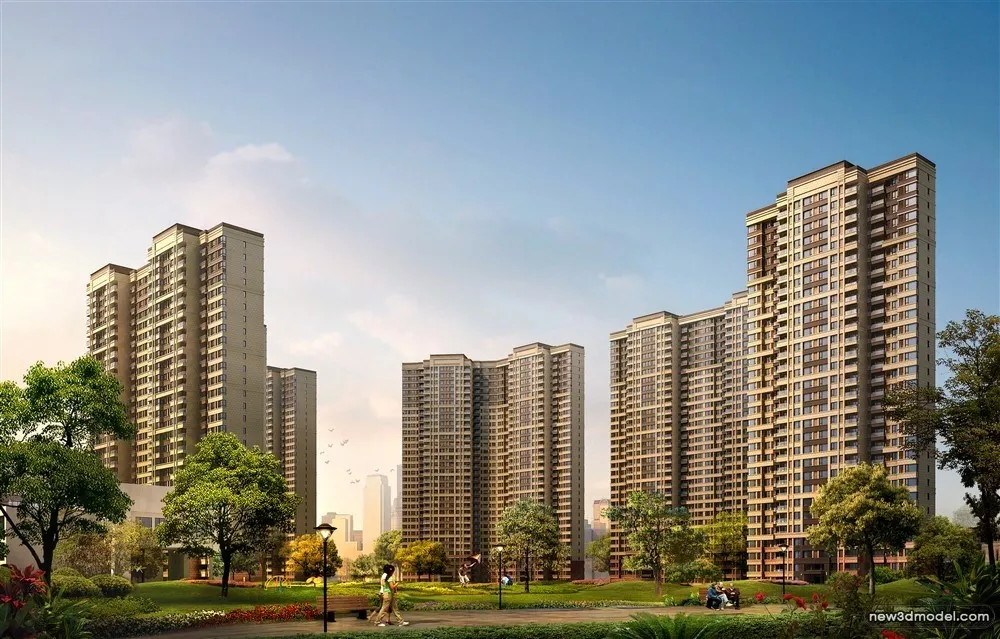 3D Models of Commercial Building – Exterior 3D Scenes – 380 – VRAY