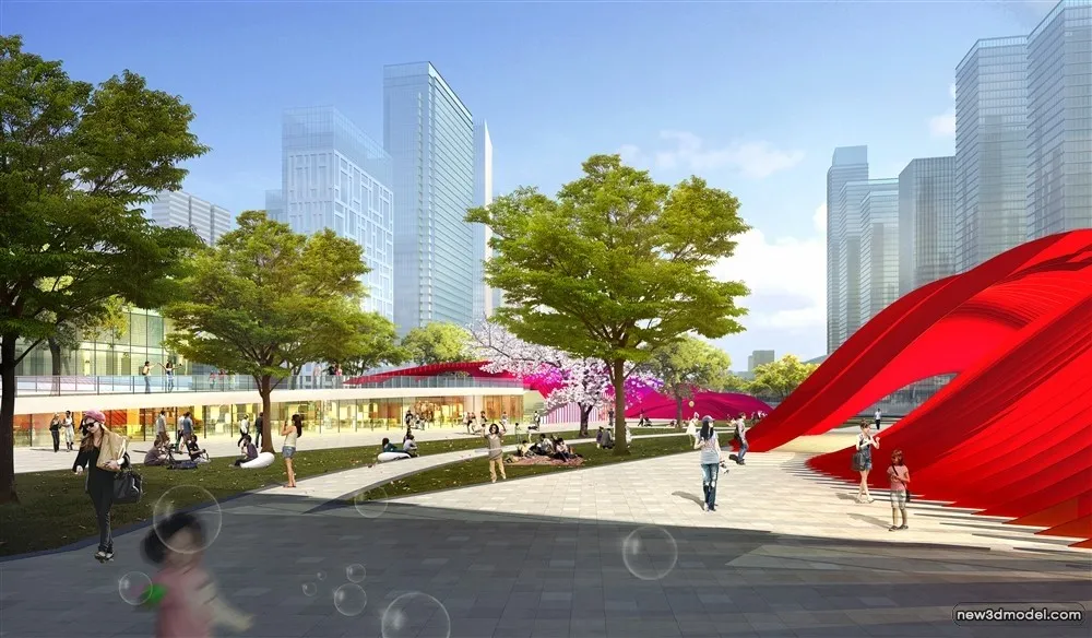 3D Models of Commercial Building – Exterior 3D Scenes – 433 – VRAY