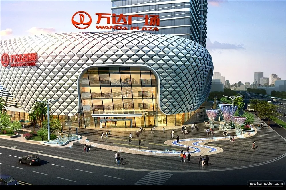 3D Models of Commercial Building – Exterior 3D Scenes – 447 – VRAY