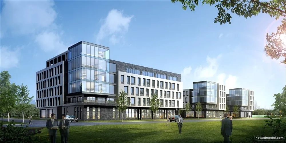 3D Models of Commercial Building – Exterior 3D Scenes – 455 – VRAY