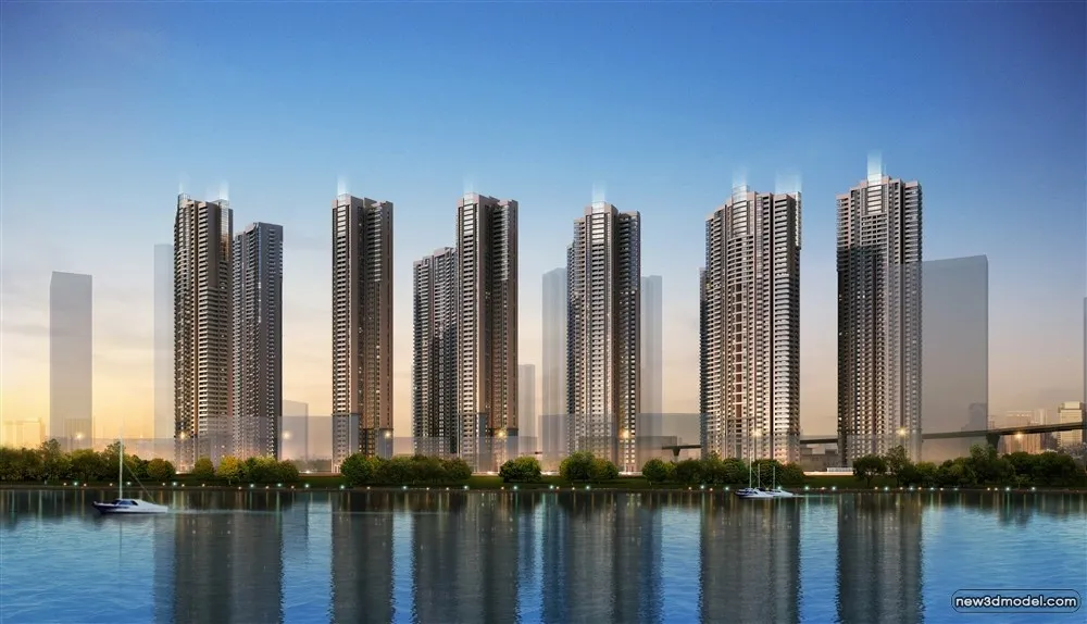 3D Models of Commercial Building – Exterior 3D Scenes – 460 – VRAY