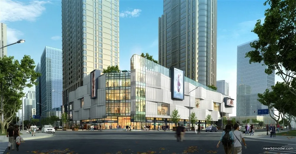 3D Models of Commercial Building – Exterior 3D Scenes – 461 – VRAY