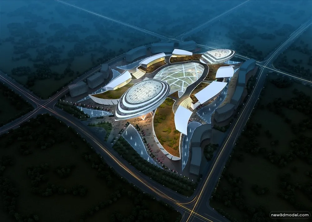 3D Models of Commercial Building – Exterior 3D Scenes – 464 – VRAY