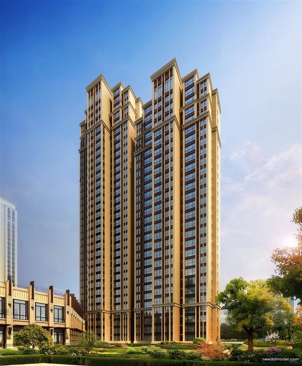 3D Models of Commercial Building – Exterior 3D Scenes – 468 – VRAY