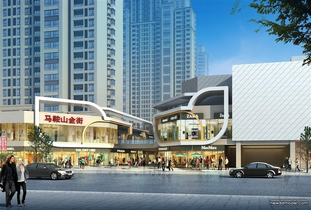 3D Models of Commercial Building – Exterior 3D Scenes – 473 – VRAY