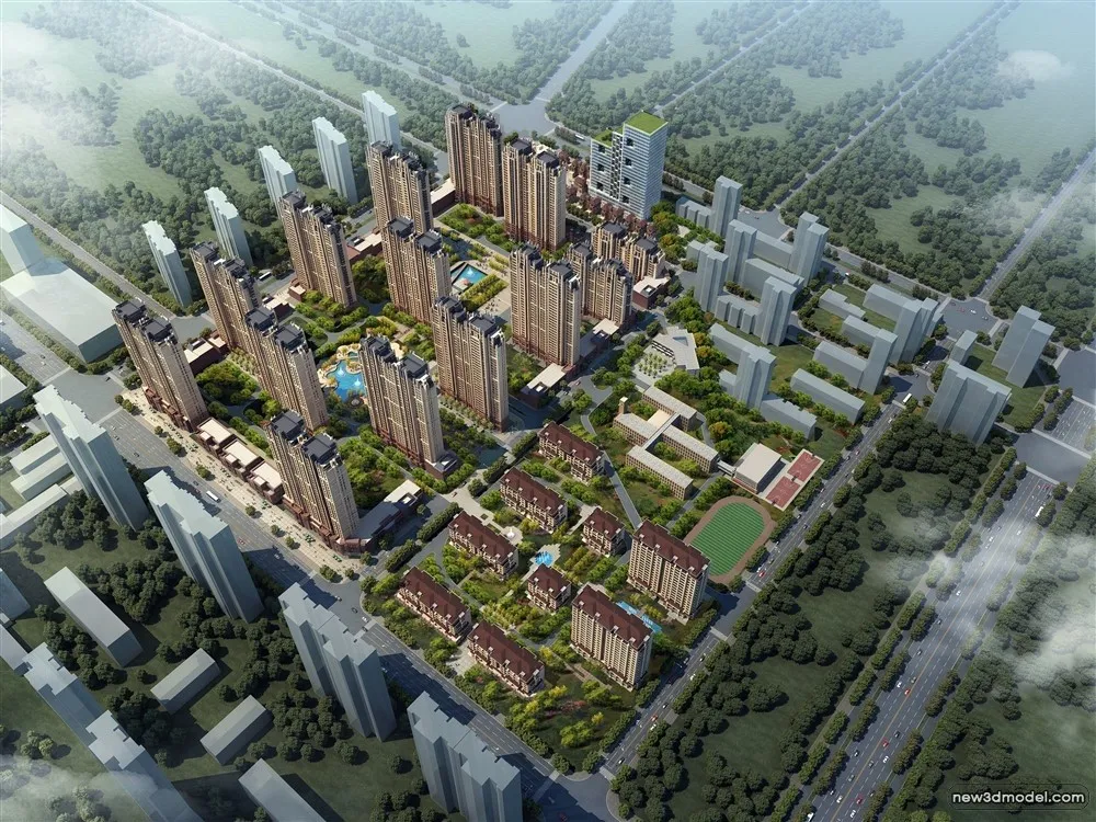 3D Models of Commercial Building – Exterior 3D Scenes – 476 – VRAY