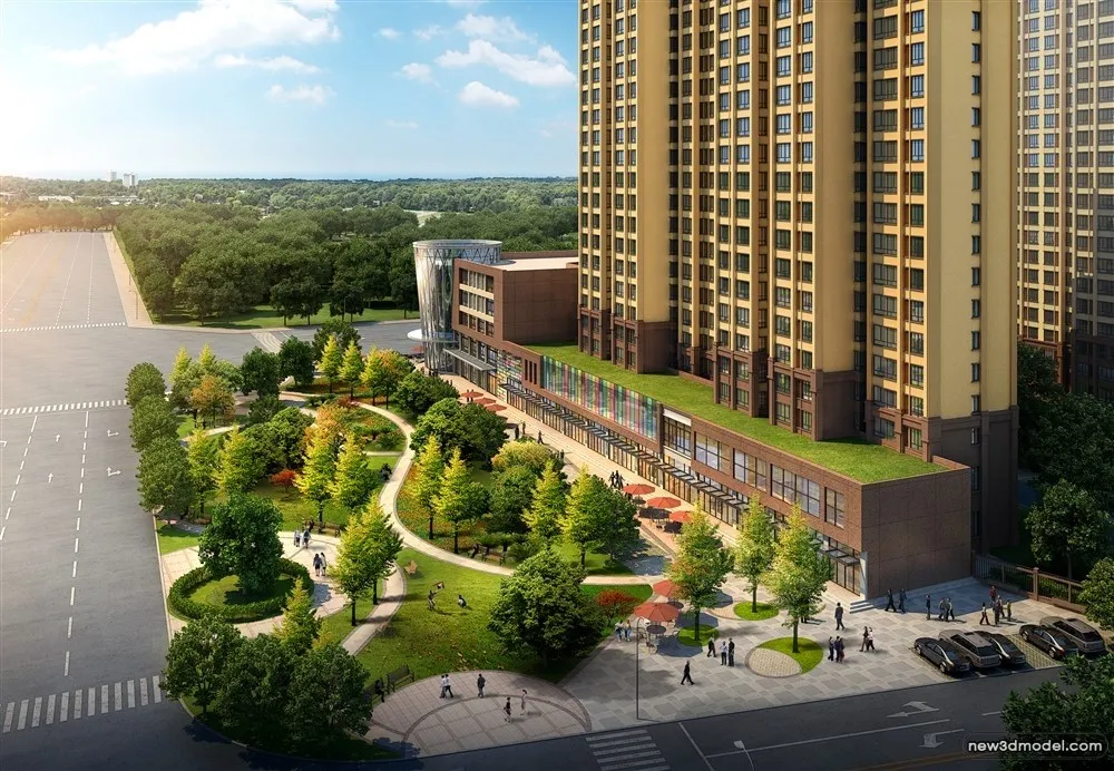 3D Models of Commercial Building – Exterior 3D Scenes – 480 – VRAY