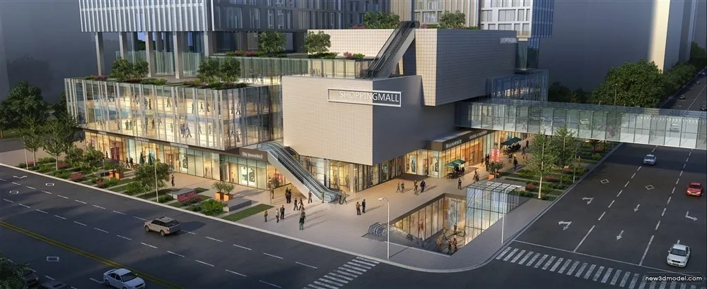 3D Models of Commercial Building – Exterior 3D Scenes – 484 – VRAY