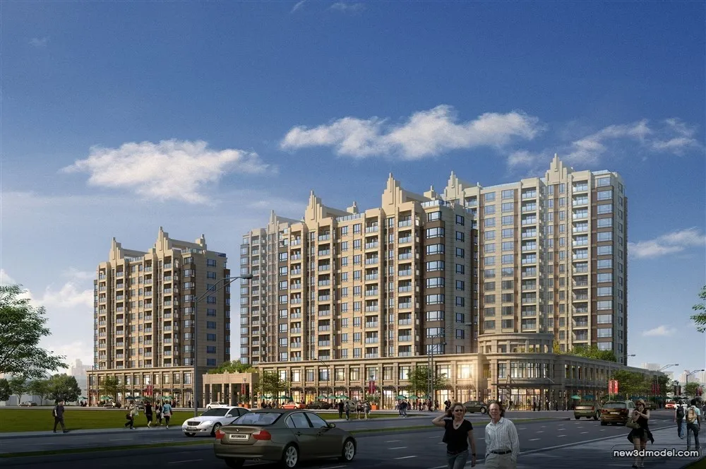 3D Models of Commercial Building – Exterior 3D Scenes – 490 – VRAY