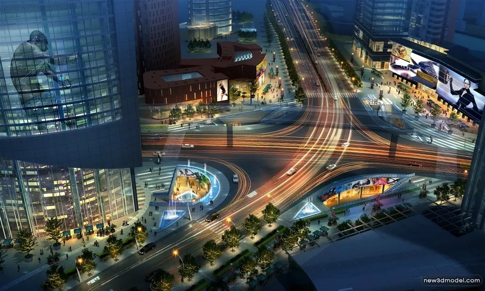 3D Models of Commercial Building – Exterior 3D Scenes – 493 – VRAY